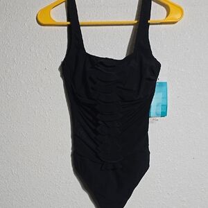 Profile By GottexRuffle One-Piece Swimsuit Elegant black